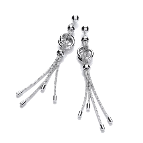 Silver Fancy Drop Earrings