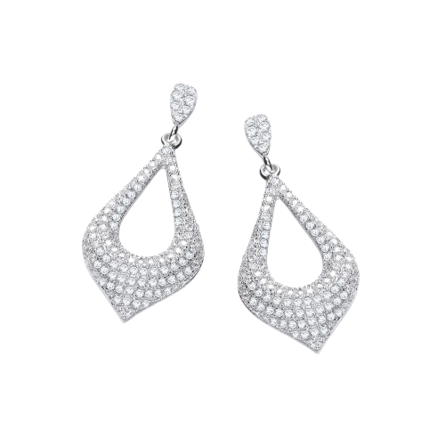 Micro Pave' Fancy Cz Drop Earrings