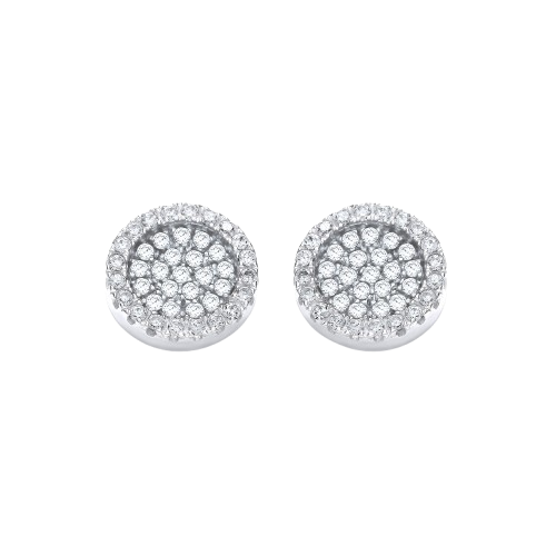 Micro Pave' Round Cz Stud Earrings