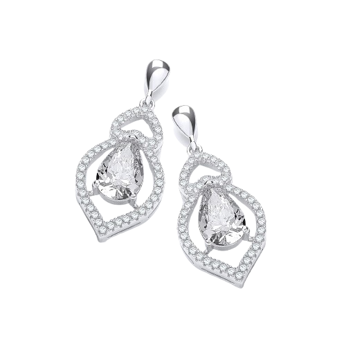 Micro Pave' Tear Drop Cz Earrings