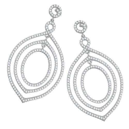Micro Pave Fancy Drop Cz Earrings