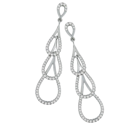 Micro Pave Step Down Drop Cz Earrings