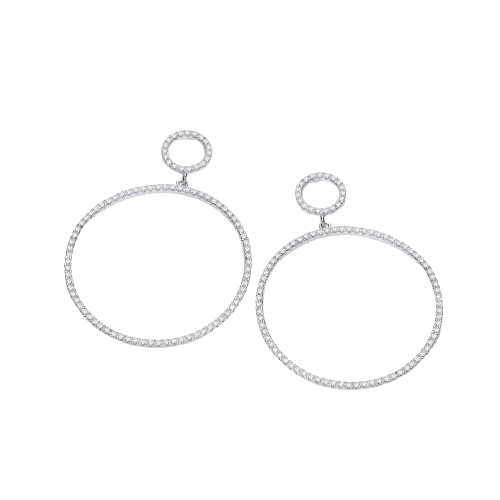 Circle of Life 34.5mm CZs Drop Earrings