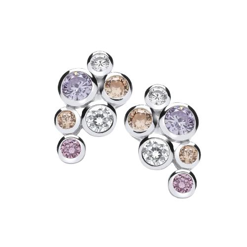 Multi Colour Rubover CZs Earrings