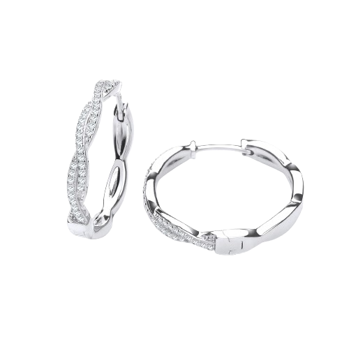 Entwined Hoop CZ Earrings