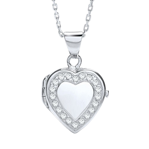 Heart Shape with Line of Cz's Locket