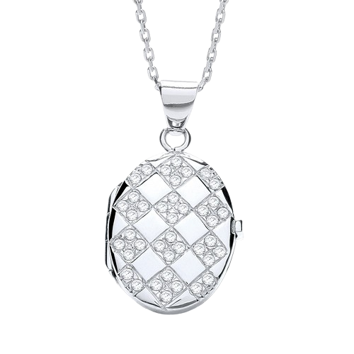 Oval Shape with Design of Cz's Locket