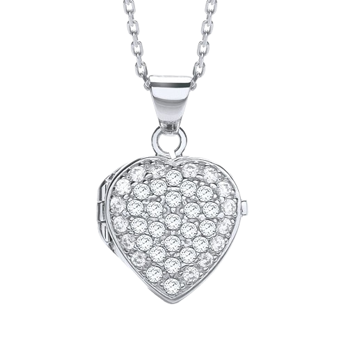 Heart Shape All Cz's on Front Locket