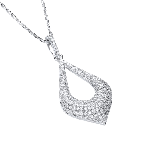 Micro Pave' Fancy Pendant with 18" Chain
