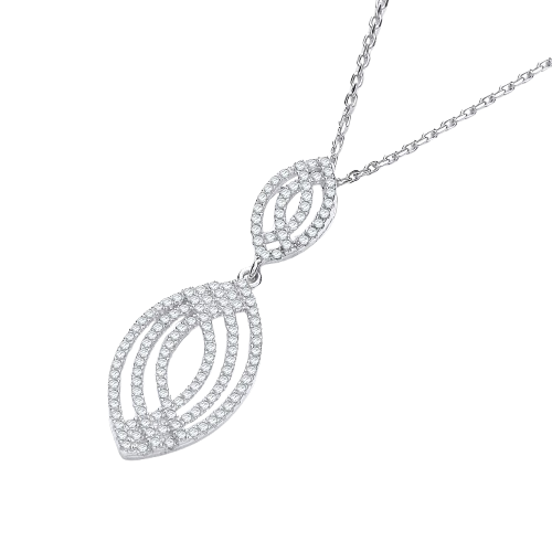 Micro Pave' Fancy Cz Pendant with 18" Chain