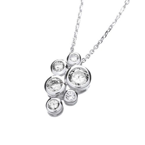 Timeless Rubover set CZs Pendant with Chain