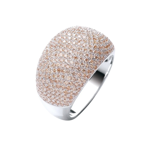 Micro Pave' Cocktail Ring 283 Champagne Cz