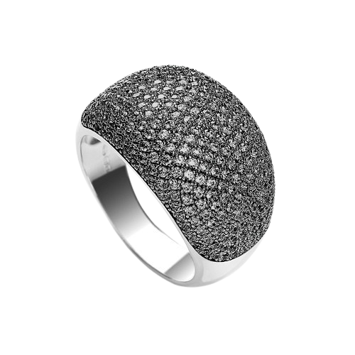 Micro Pave' Cocktail Ring 283 Black Cz