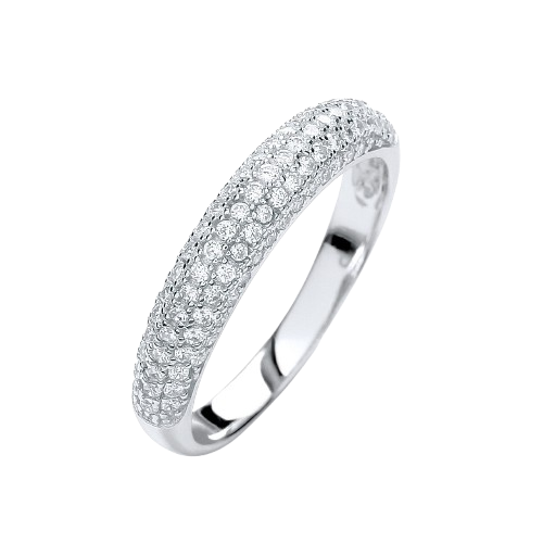 Micro Pave' Dome Ring White Cz