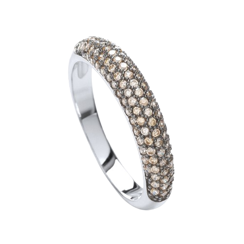 Micro Pave' Dome Ring Champagne Cz