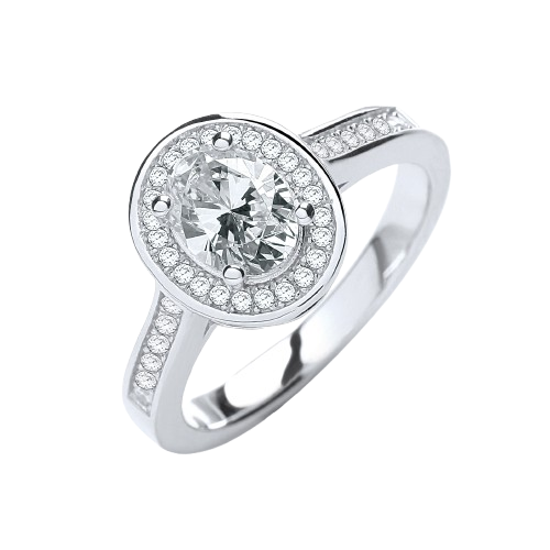 Micro Pave' Oval Shape Cz Ring