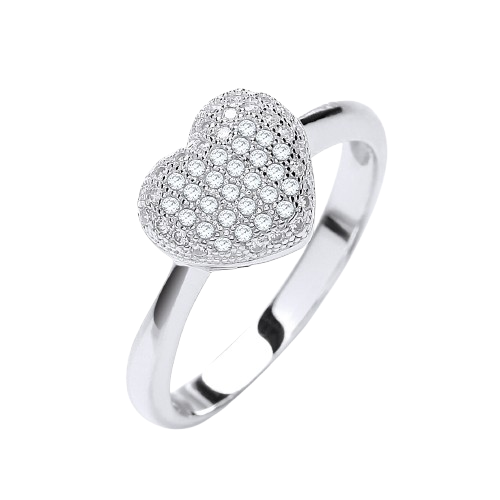 Micro Pave' Heart Shape Ring