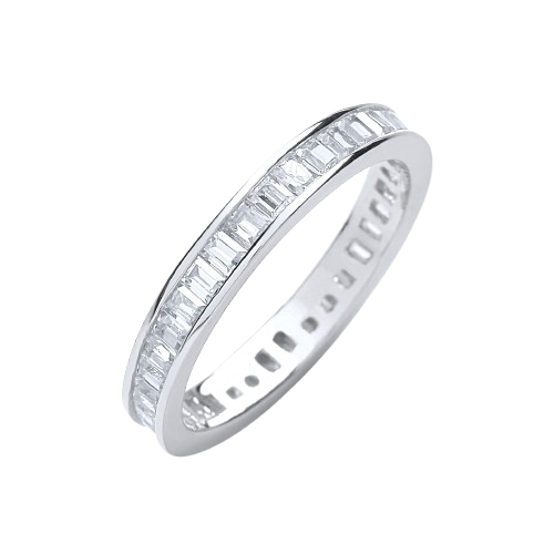 Full ET Baguettes Channel Set Cz Ring