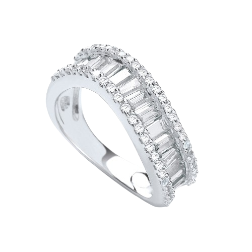 Baguette with Round Cz Ring