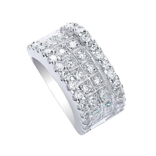 2 Step Round Brilliant Cz Ring