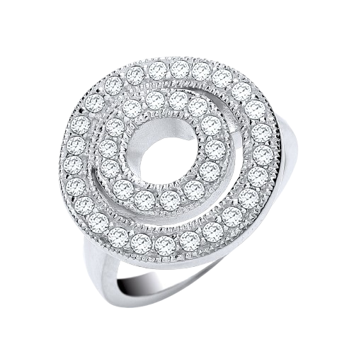 Round 2 Row Fancy Cz Ring