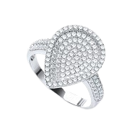 Micro Pave' Pear Shape with Cz on Shoulder Ring