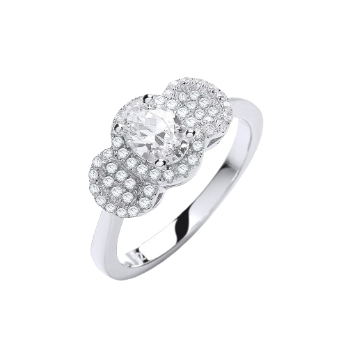 Micro Pave' Trilogy with Centre Cz Ring