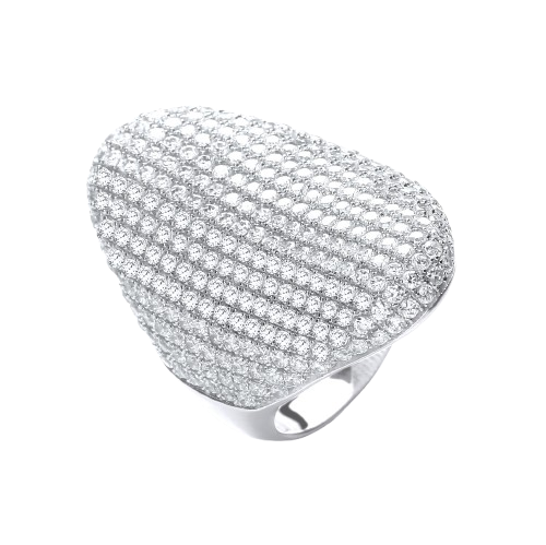 Micro Pave' Long Finger Cz Ring