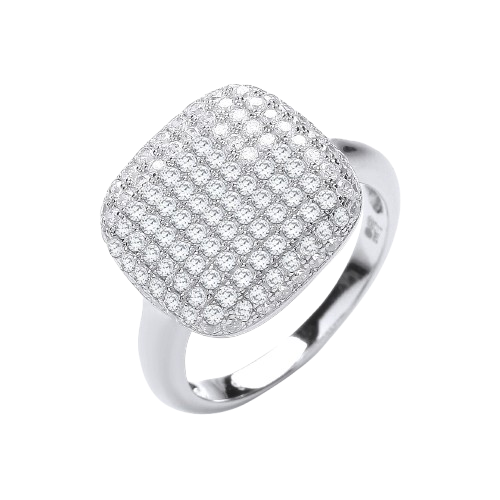 Micro Pave' Square Cz Ring