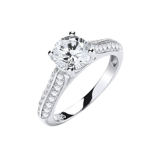 Micro Pave' Solitaire Cz Ring