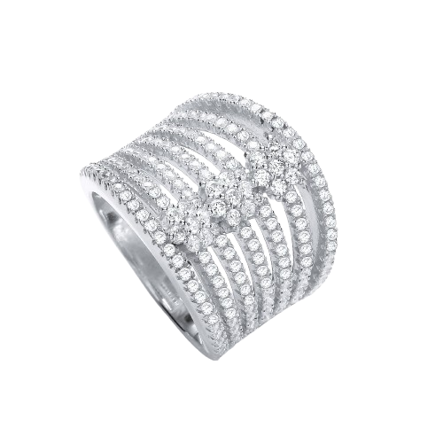 Micro Pave' Seven Row Cz 's Ring