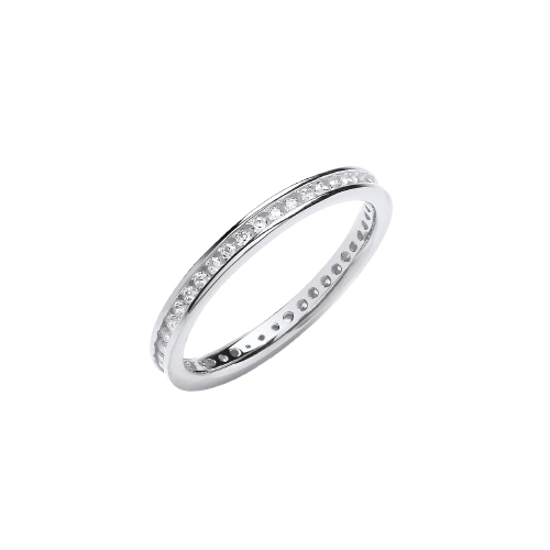 2mm Full ET Rd/Bril. Cz Silver Ring