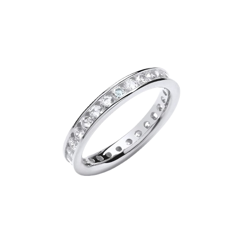 3mm Full ET Rd/Bril. Cz Silver Ring