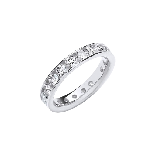 4mm Full ET Rd/Bril. Cz Silver Ring