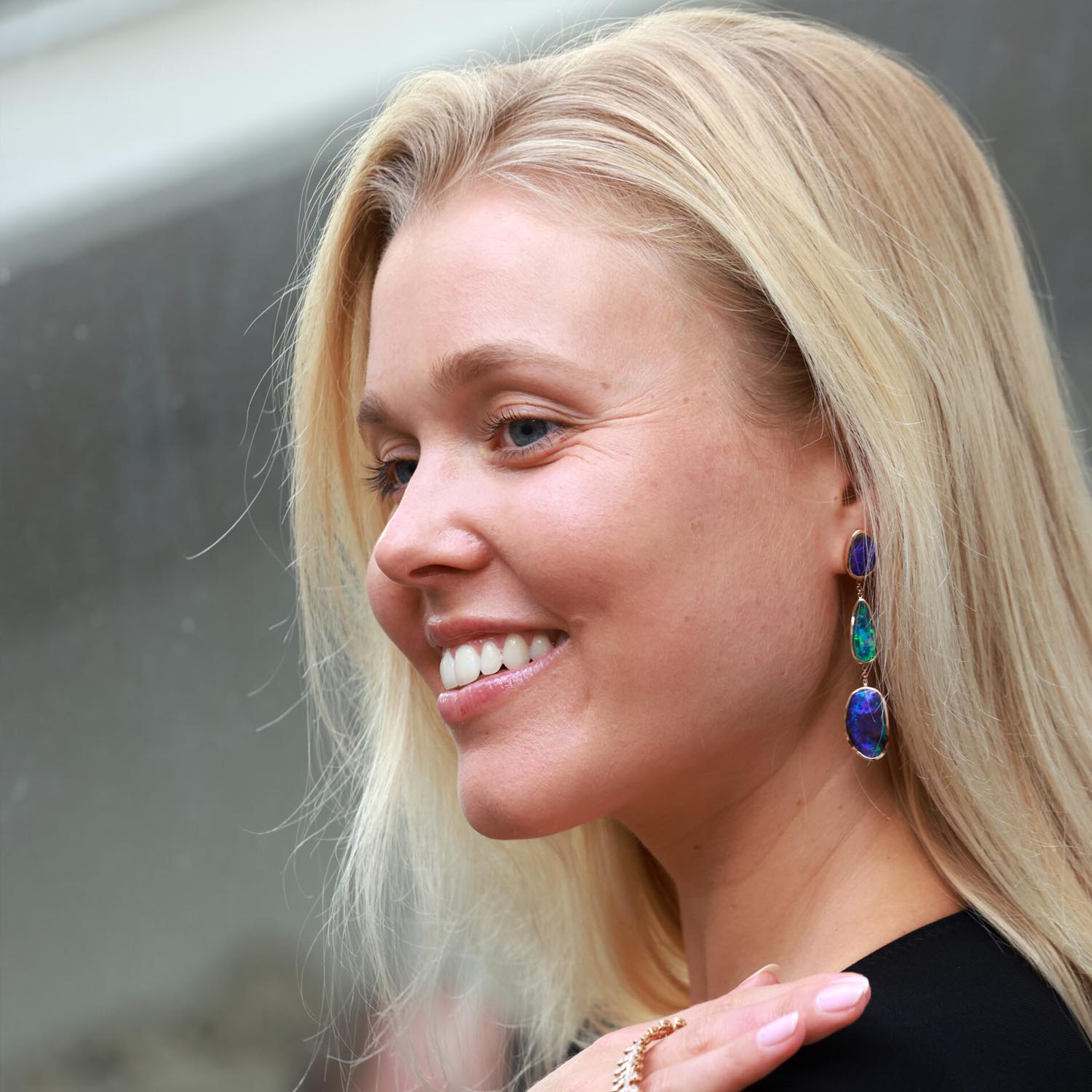Trio Boulder Opal Earrings in Gold 18K image 1