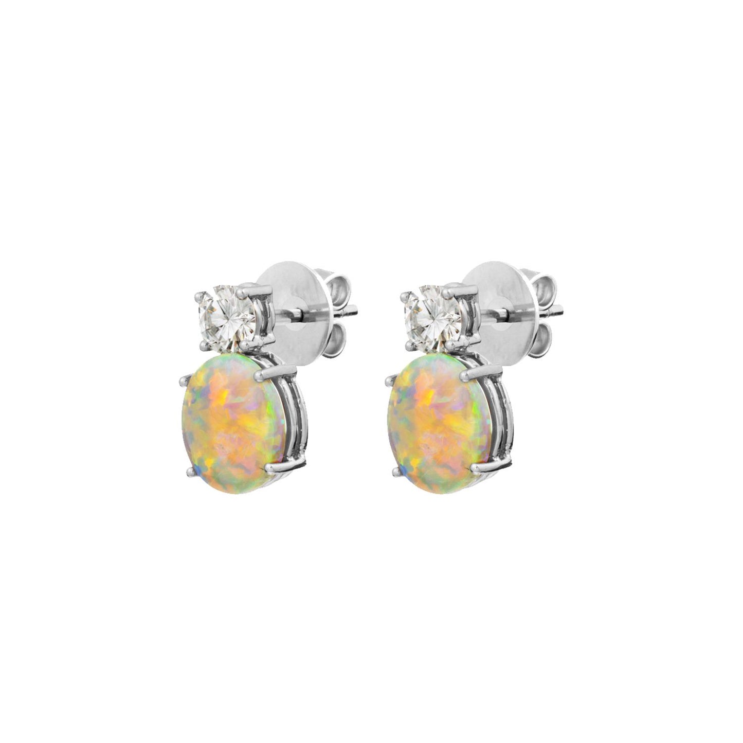 Crystal Opal and Diamond Earrings in Gold 18K image 0
