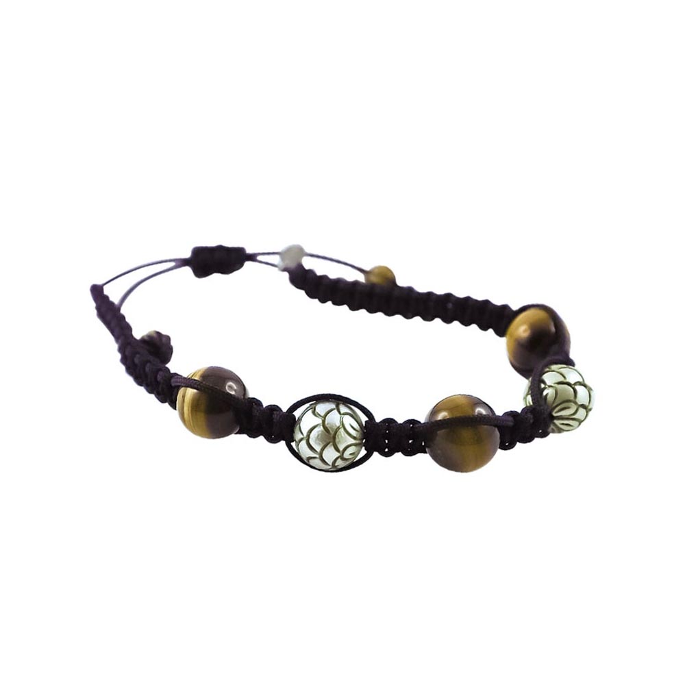 Tahiti Pearls and Tiger Eye White Gold Bracelet image 0