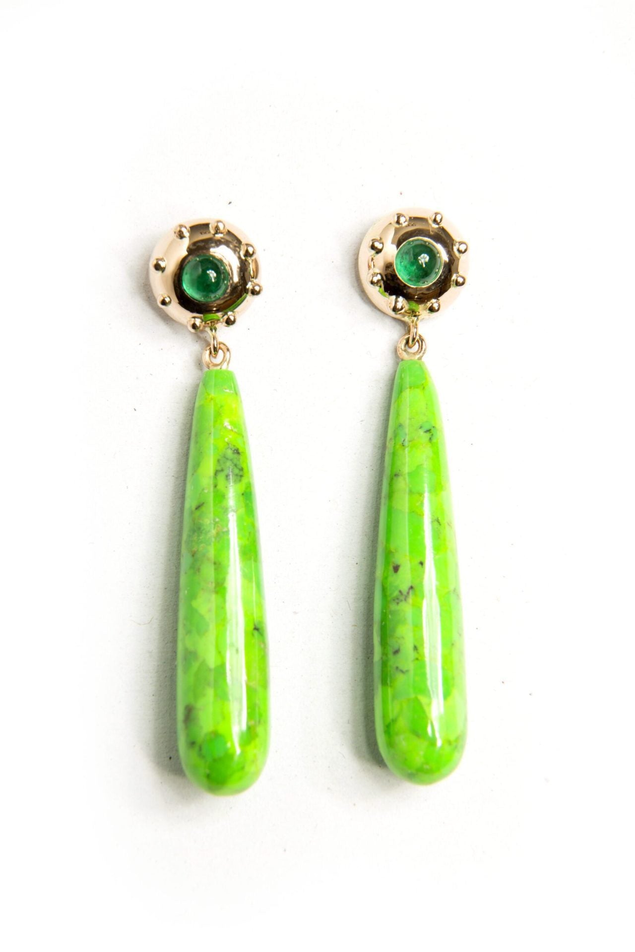 Green Turquoise Drop Earrings image 0
