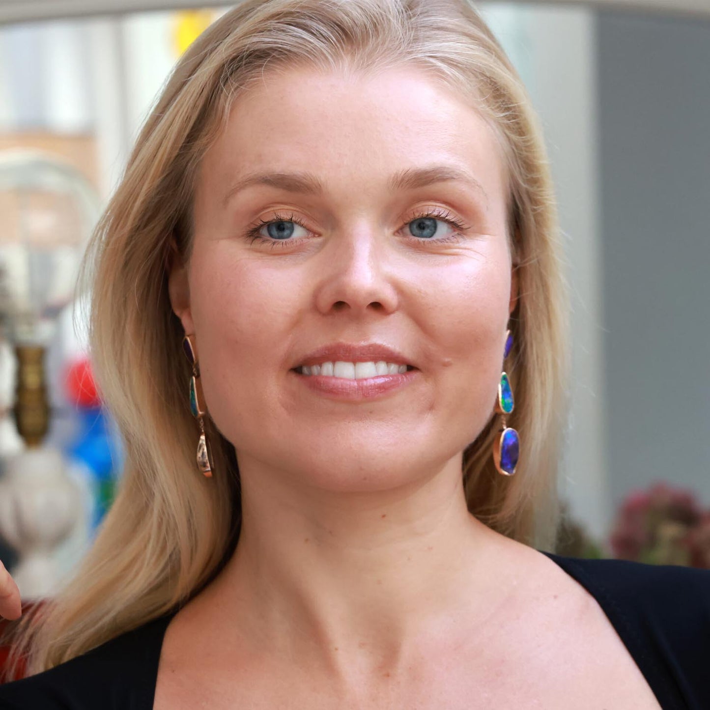 Trio Boulder Opal Earrings in Gold 18K image 2