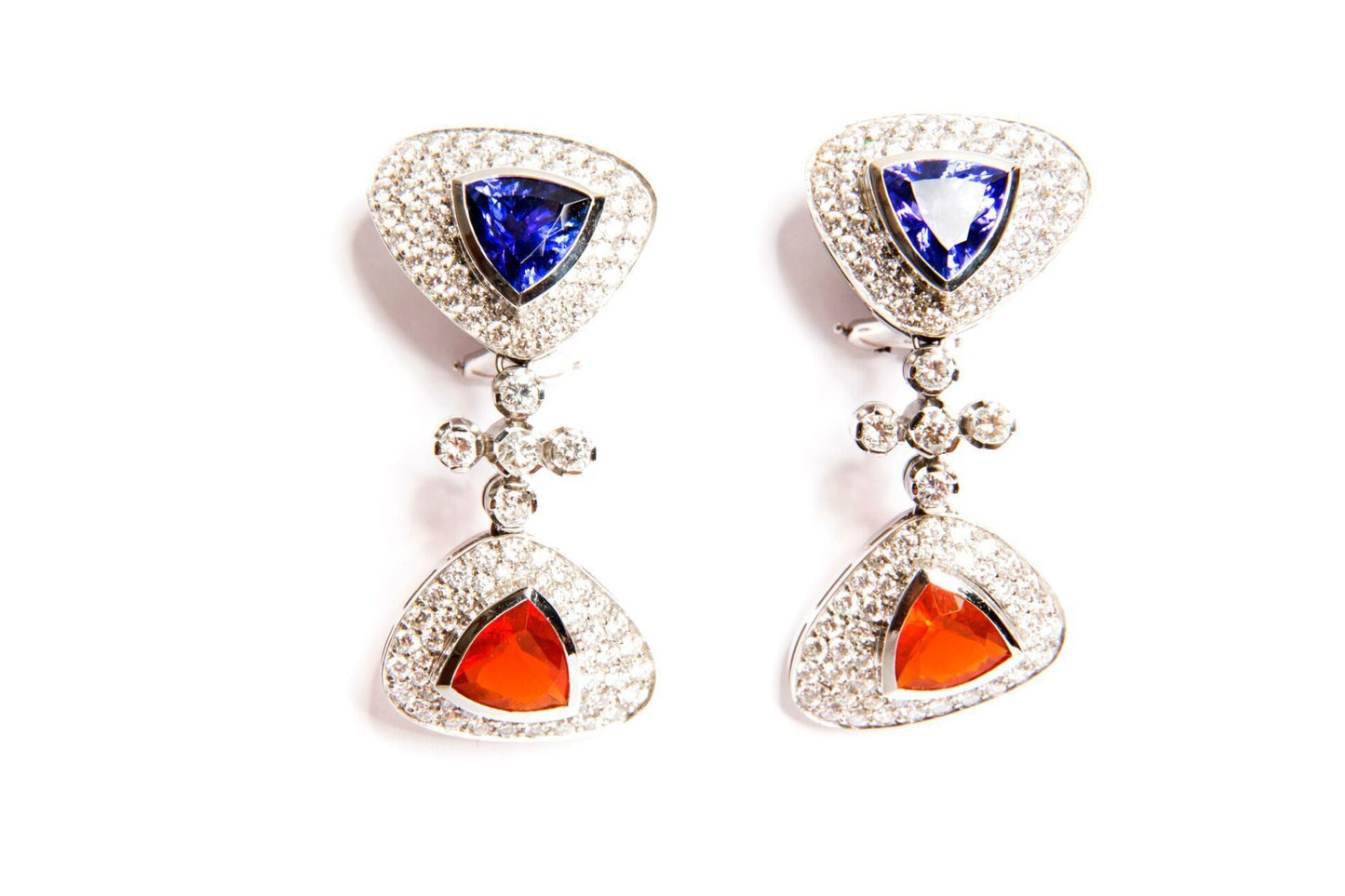 Opal and Tanzanite Drop Earrings image 0