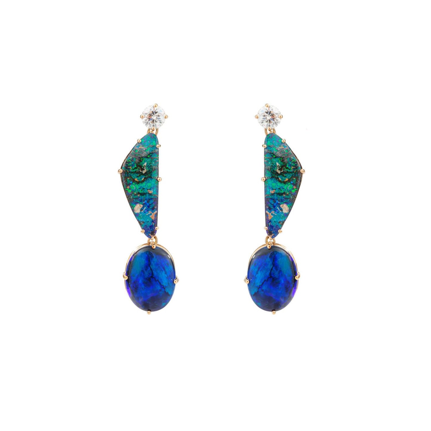Black Opal Earrings in Rose Gold 18K image 2