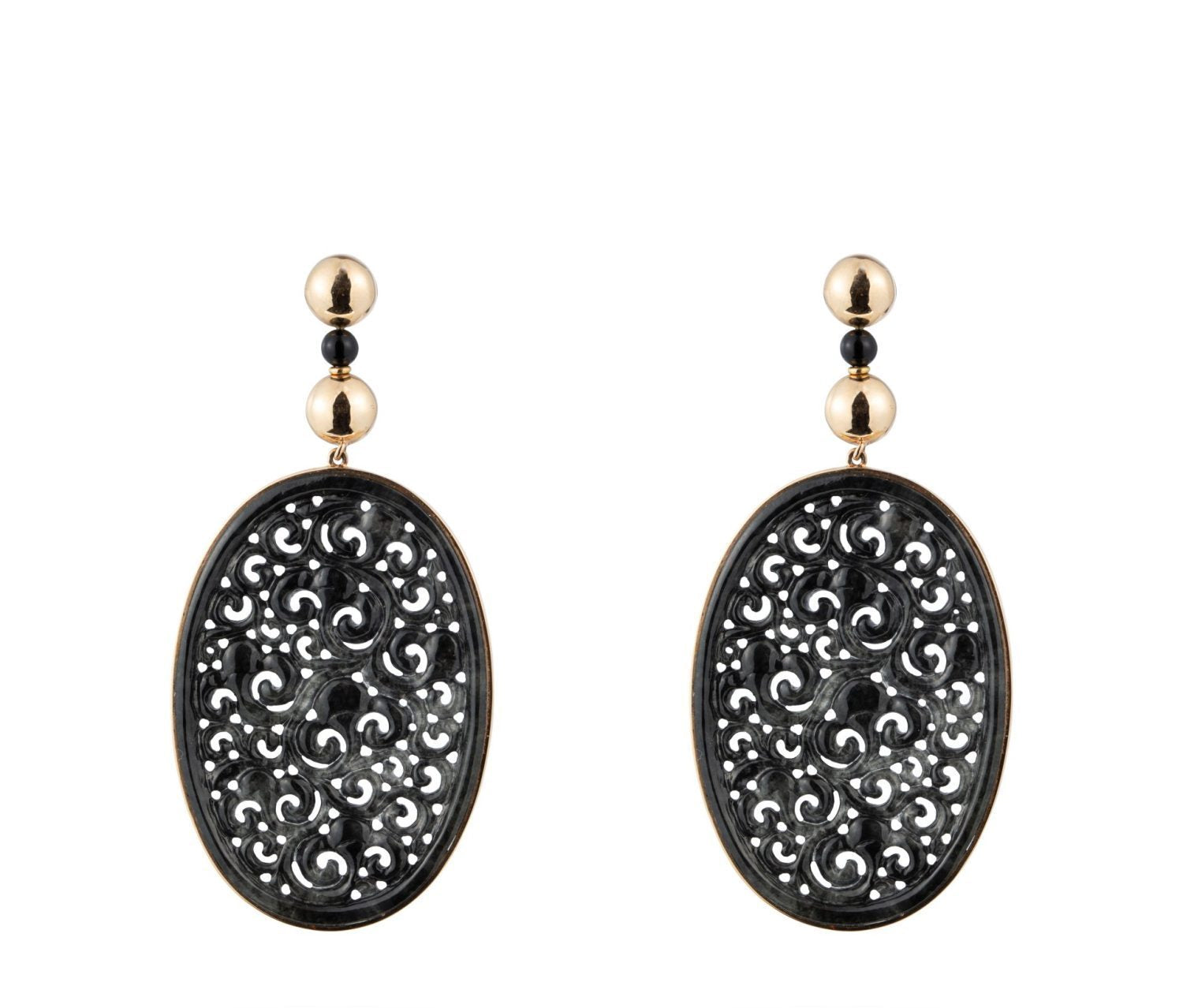 Black Jade Earrings in Rose Gold 18k image 0