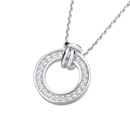 Circle of Life CZs Pendant with Chain
