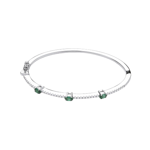 Green & Clear CZs Ladies J-Jaz Bangle