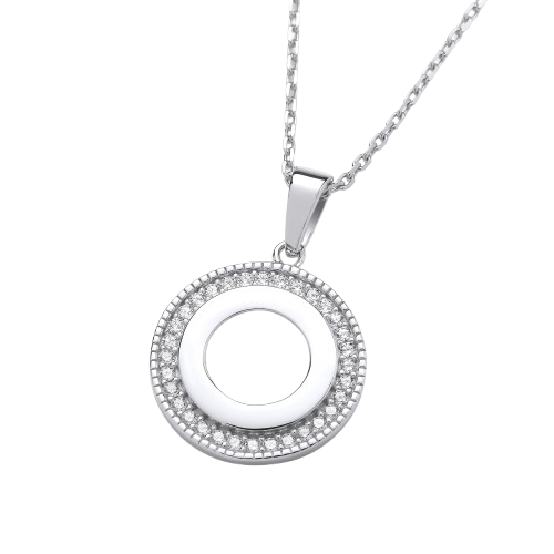 Silver Circle of Life CZ Pendant with Chain
