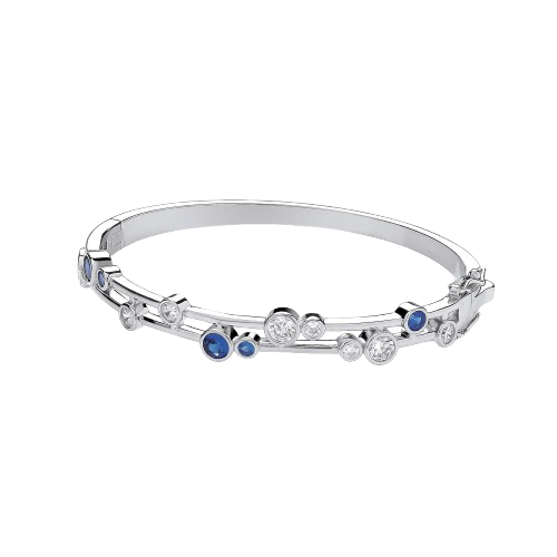 Timeless Rubover Bracelet Blue & Clear CZs